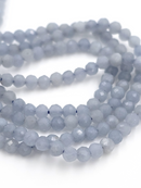 1 strand x 3mm Faceted Round Angelite Gemstone Beads (4144)