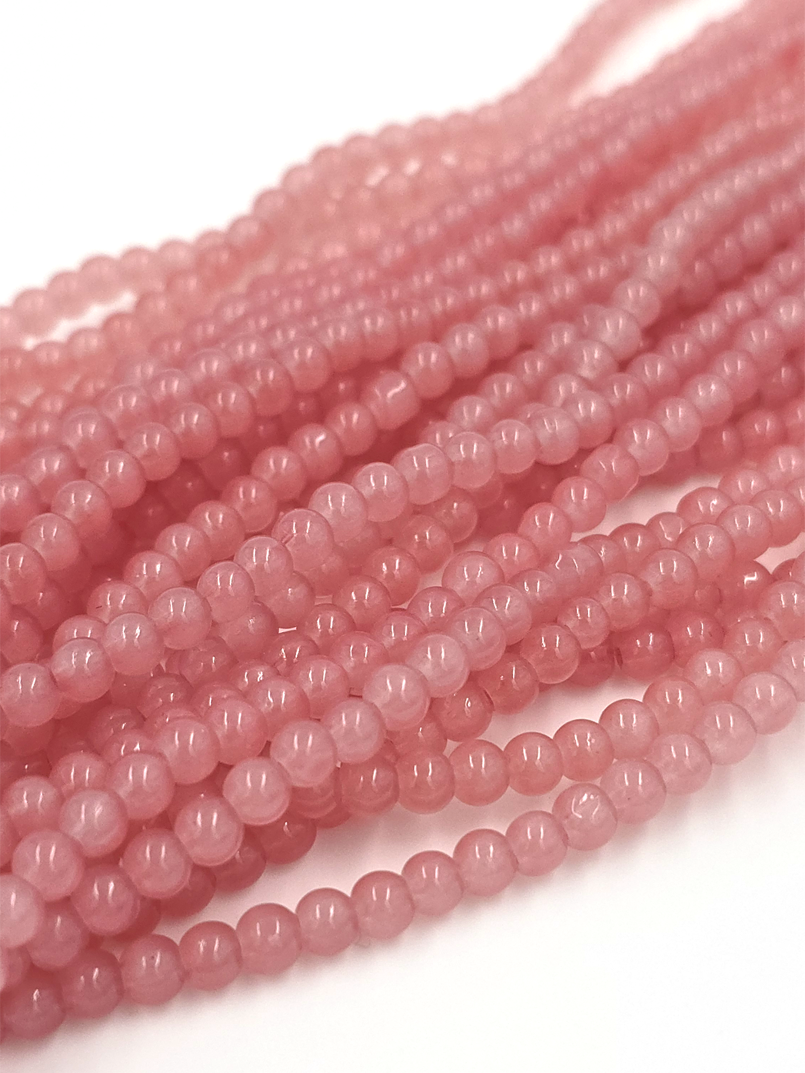 1 strand x Dusty Pink Jade Imitation Round Glass Beads, 4.5mm