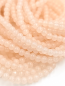 1 strand x Light Peach Jade Imitation Round Glass Beads, 4.5mm