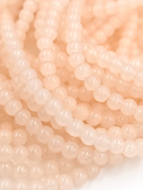 1 strand x Light Peach Jade Imitation Round Glass Beads, 4.5mm