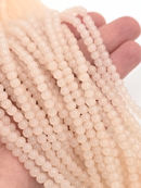 1 strand x Light Peach Jade Imitation Round Glass Beads, 4.5mm