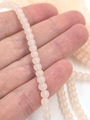 1 strand x Light Peach Jade Imitation Round Glass Beads, 4.5mm