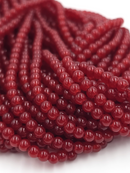 1 strand x Burgundy Jade Imitation Round Glass Beads, 4.5mm