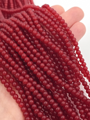 1 strand x Burgundy Jade Imitation Round Glass Beads, 4.5mm