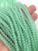 1 strand x Green Jade Imitation Round Glass Beads, 4.5mm