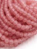 1 strand x Dusty Pink Jade Imitation Round Glass Beads, 6.5mm