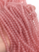 1 strand x Dusty Pink Jade Imitation Round Glass Beads, 6.5mm