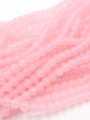 1 strand x Rose Quartz Imitation Round Glass Beads, 6.5mm