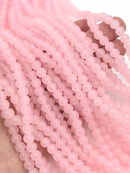 1 strand x Rose Quartz Imitation Round Glass Beads, 6.5mm