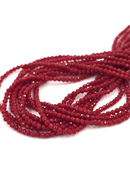 1 strand x 2mm Micro Faceted Opaque Red Crystal Beads (4137)