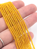 1 strand x 2mm Micro Faceted Orange Crystal Beads (4131)
