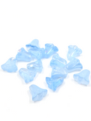 10 x Bell Shaped Blue Glass Flower Beads, 10x10mm (2357)