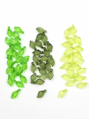 60 x Tiny Transparent Green Mix Acrylic Leaf Beads, 5x10mm