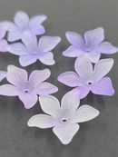 20 x Frosted Graduated Purple Acrylic Flower Beads, 26mm