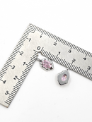 2 x Silver Organic Shaped Pink Cubic Zirconia Teardrop Charms, 12.5x7.5mm