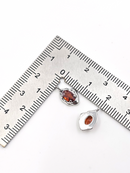 2 x Silver Organic Shaped Amber Cubic Zirconia Teardrop Charms, 12.5x7.5mm