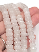 1 strand x 5x8mm White Jade Rondelle Beads