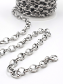 1 metre x Chunky Stainless Steel Cable Chain with Oval Links