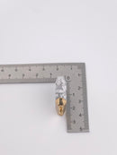 1 x Natural Howlite Pendant, Large Howlite Electroplated Pendant, Pentagon Gemstone Pendant in Gold Tone Setting (3964)