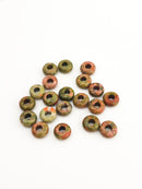 2 x Unakite Gemstone Donut Shaped Beads, 10mm (3991A)