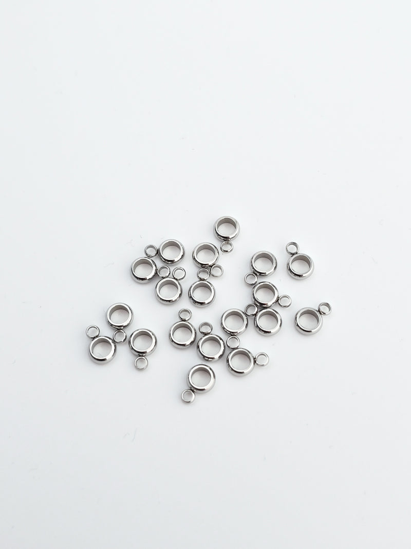 20 x Stainless Steel Bail Beads, 9x6mm (3991A)