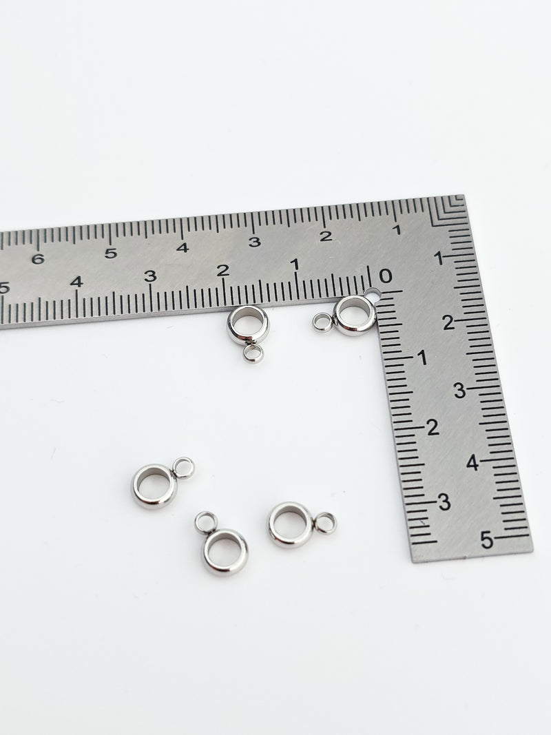 20 x Stainless Steel Bail Beads, 9x6mm (3991A)