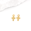 10 x 18K Gold Plated Tiny Cross Charms, 7x4mm