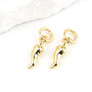 2 x 18K Gold Plated Chili Pepper Charms, 12x3.5mm