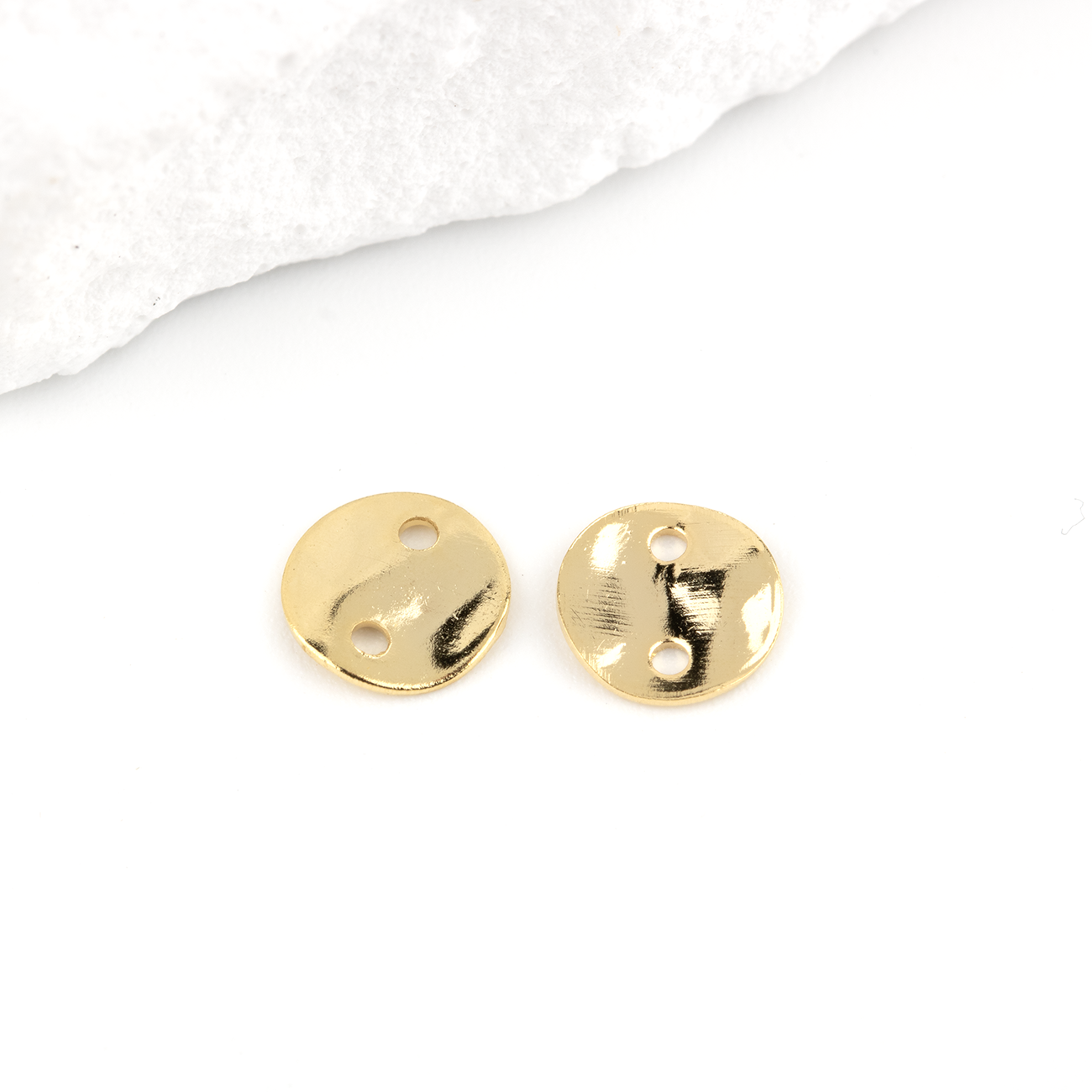 20 x 18K Gold Plated Coin Jewellery Links, 6mm