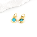 4 x 18K Gold Plated Turquoise Charms, 7x4mm