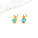 4 x 18K Gold Plated Turquoise Charms, 7x4mm