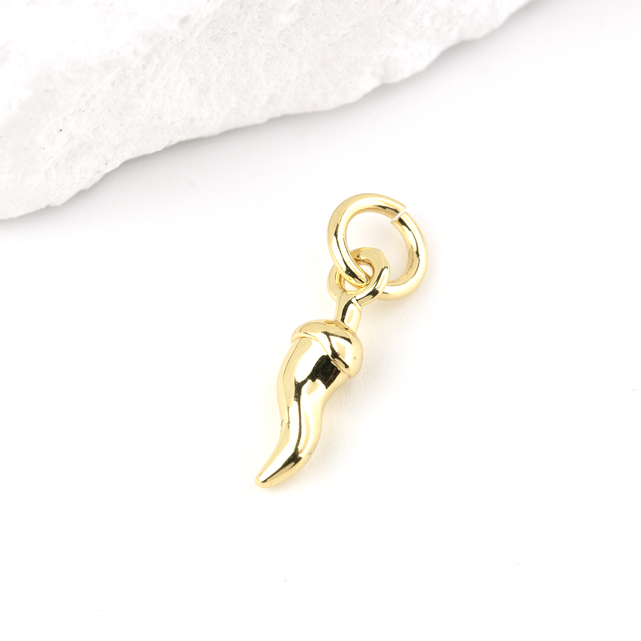 2 x 18K Gold Plated Chili Pepper Charms, 12x3.5mm