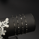Stainless Steel Black Enamel Link Lip Chain