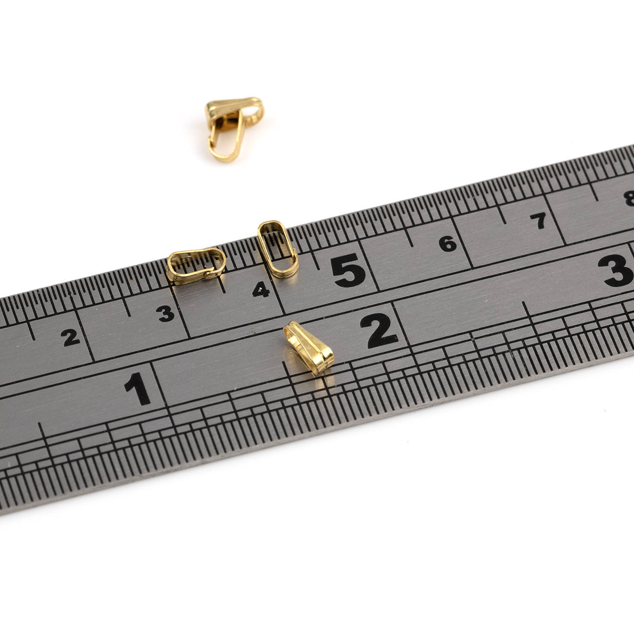 20 x 18K Gold Plated Stainless Steel Snap-on Pendant Bails, 6x2.5mm