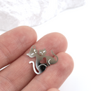 10 x Stainless Steel Mama Cat and Kitten Charms, 19x18mm
