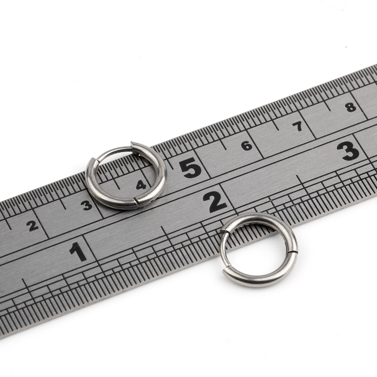 1 pair x Stainless Steel Huggie Hoop Earrings, 14mm/16mm/18mm