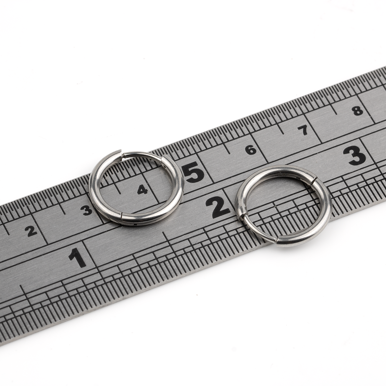 1 pair x Stainless Steel Huggie Hoop Earrings, 14mm/16mm/18mm