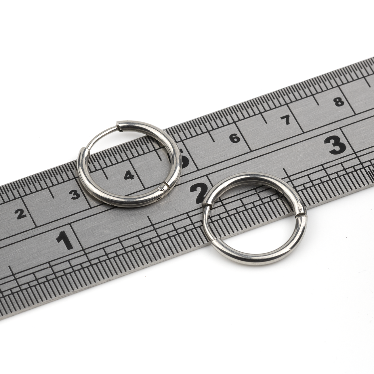 1 pair x Stainless Steel Huggie Hoop Earrings, 14mm/16mm/18mm