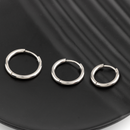 1 pair x Stainless Steel Huggie Hoop Earrings, 14mm/16mm/18mm