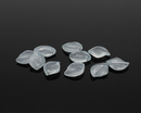 10 x Light Blue Jade Imitation Flower Petal Charms, 16x11mm (4102)