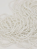 1 strand x White or Ivory Rice Pearl Beads, 6x4mm, 31 inch