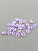 40 x Tiny Pearlised Lilac Flower Beads, 6.5mm (1913)