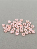 40 x Tiny Pearlised Pink Flower Beads, 6.5mm (1913)