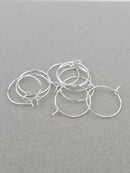 5 pairs x Silver Plated Stainless Steel Beadable Earring Hoops, 20mm (1912)