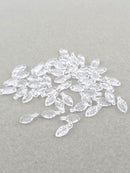 100 x Tiny Clear Acrylic Leaf Beads, 5x10mm (3680)