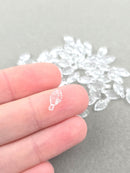 100 x Tiny Clear Acrylic Leaf Beads, 5x10mm (3680)