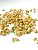 10 x Handmade Peach Charms with Gold Loops, 15x12mm (0043)