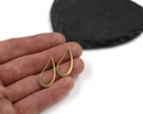 4 x Raw Brass Teardrop Charms, 29x13mm (C0496)