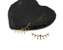 2 x Raw Brass Eyelash Pendants, 37x20mm (C0499)