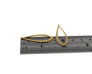 6 x Raw Brass Open Drop Pendant, 37x13mm (C0501)